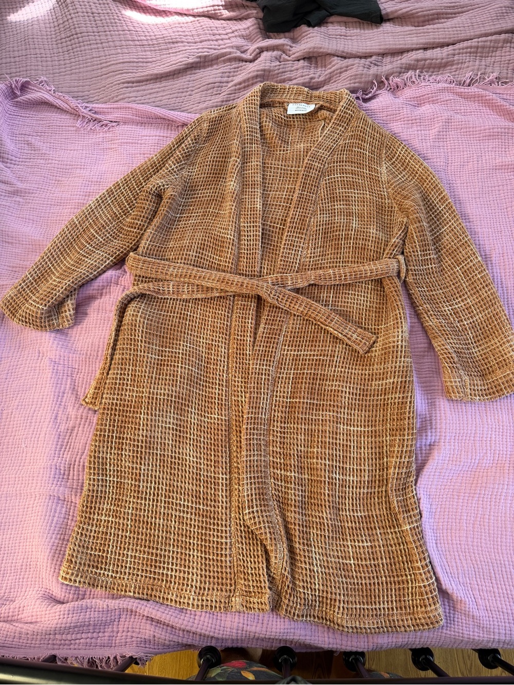 Parachute Waffle-Knit Belted Robe in Tan